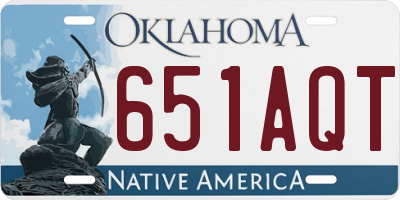 OK license plate 651AQT