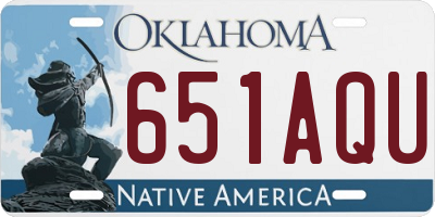 OK license plate 651AQU
