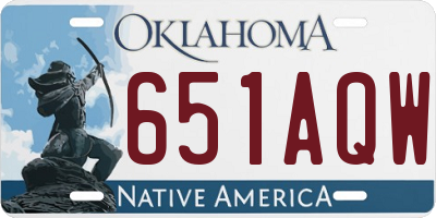 OK license plate 651AQW