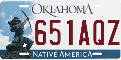 OK license plate 651AQZ