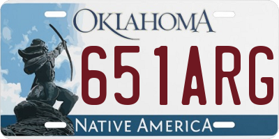 OK license plate 651ARG
