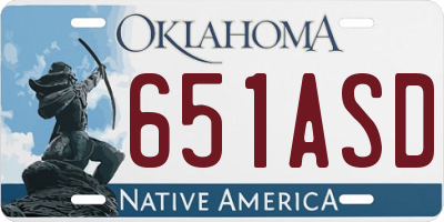 OK license plate 651ASD