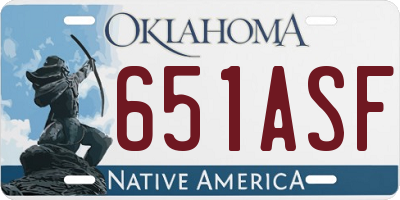 OK license plate 651ASF
