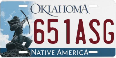 OK license plate 651ASG