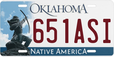 OK license plate 651ASI