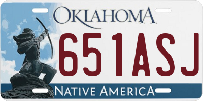 OK license plate 651ASJ