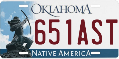 OK license plate 651AST