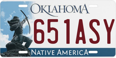 OK license plate 651ASY