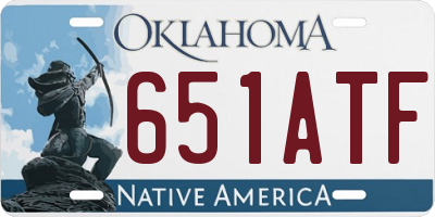 OK license plate 651ATF