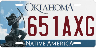 OK license plate 651AXG