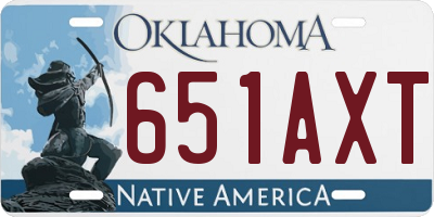 OK license plate 651AXT