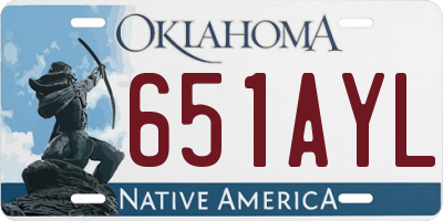 OK license plate 651AYL