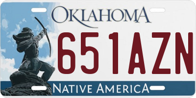 OK license plate 651AZN