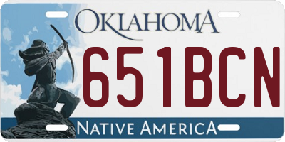 OK license plate 651BCN
