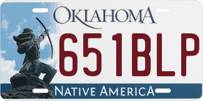 OK license plate 651BLP