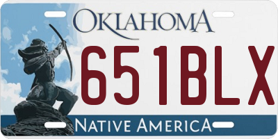 OK license plate 651BLX