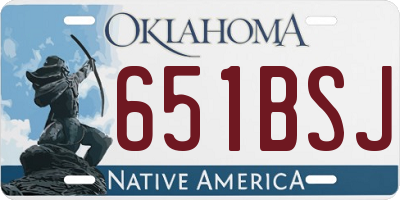 OK license plate 651BSJ
