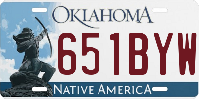 OK license plate 651BYW