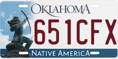 OK license plate 651CFX