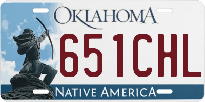 OK license plate 651CHL
