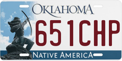 OK license plate 651CHP