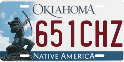 OK license plate 651CHZ