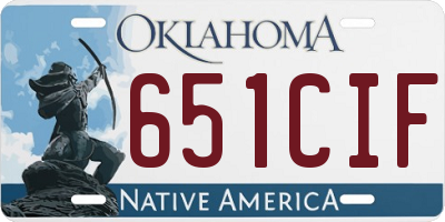 OK license plate 651CIF