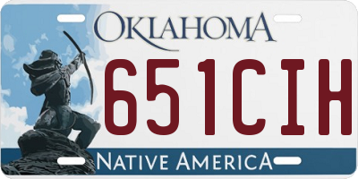 OK license plate 651CIH