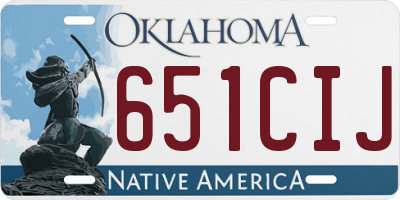 OK license plate 651CIJ