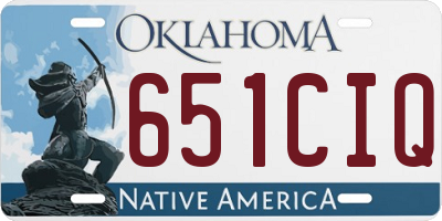 OK license plate 651CIQ