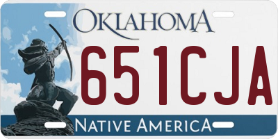 OK license plate 651CJA