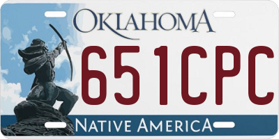 OK license plate 651CPC