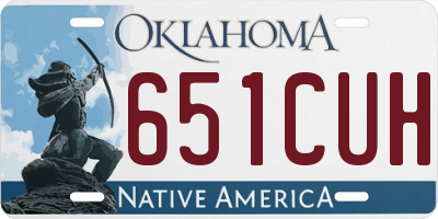 OK license plate 651CUH