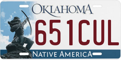 OK license plate 651CUL