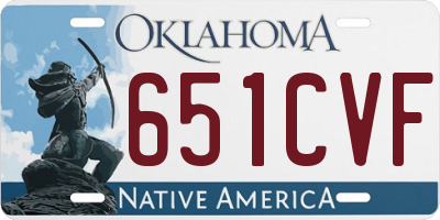 OK license plate 651CVF