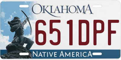 OK license plate 651DPF