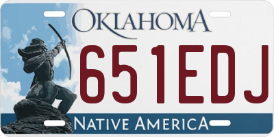 OK license plate 651EDJ