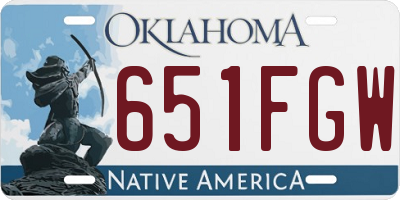 OK license plate 651FGW