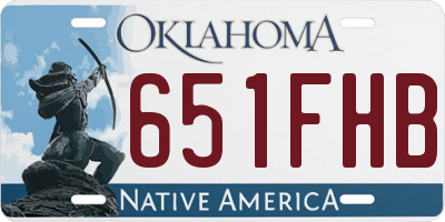 OK license plate 651FHB