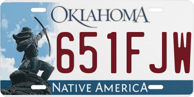 OK license plate 651FJW
