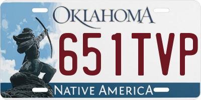 OK license plate 651TVP