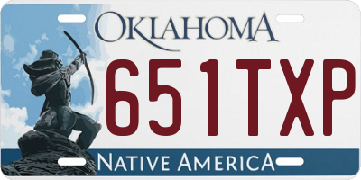 OK license plate 651TXP