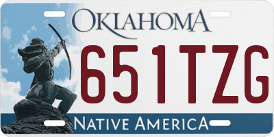 OK license plate 651TZG