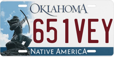 OK license plate 651VEY