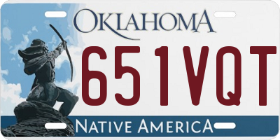 OK license plate 651VQT