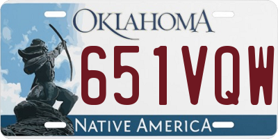 OK license plate 651VQW