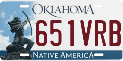 OK license plate 651VRB