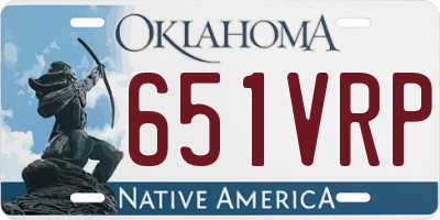OK license plate 651VRP