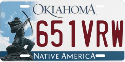 OK license plate 651VRW