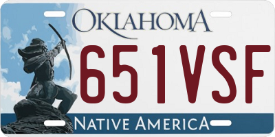 OK license plate 651VSF